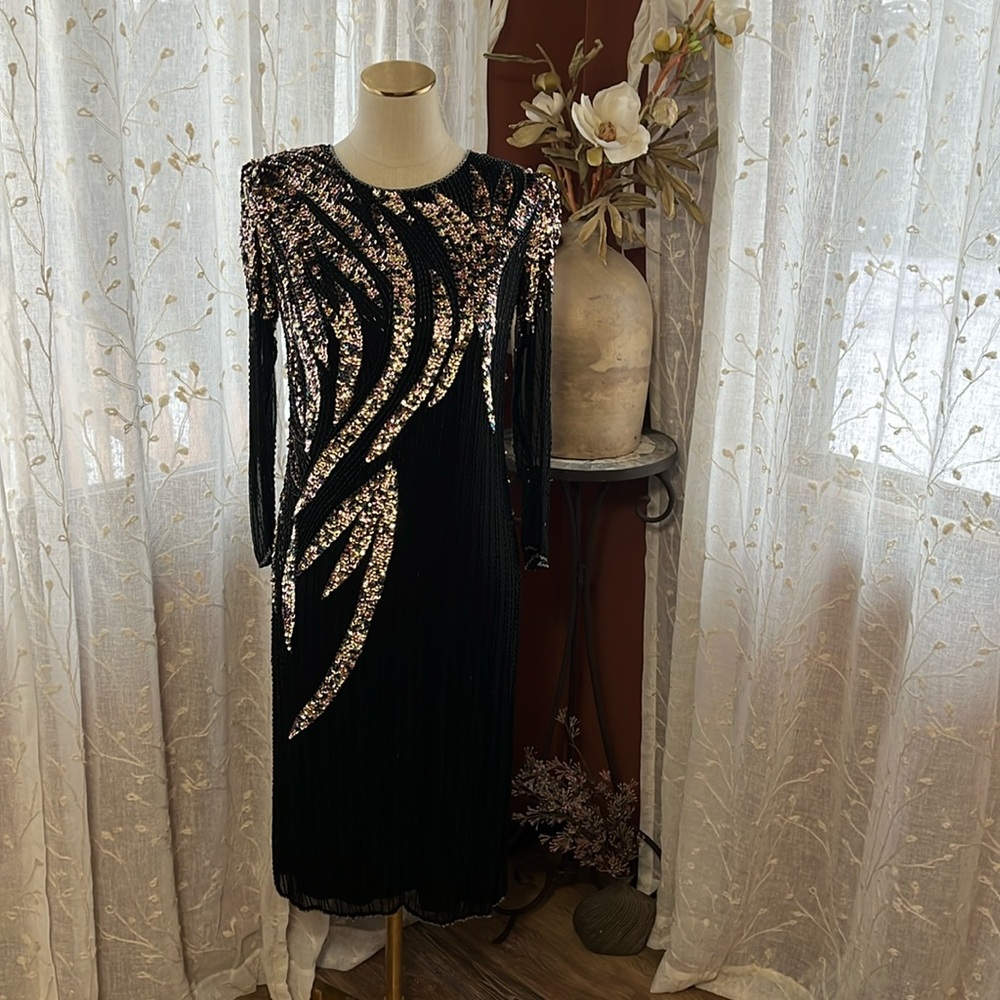 Vintage Sequin Beaded Cocktail Dress